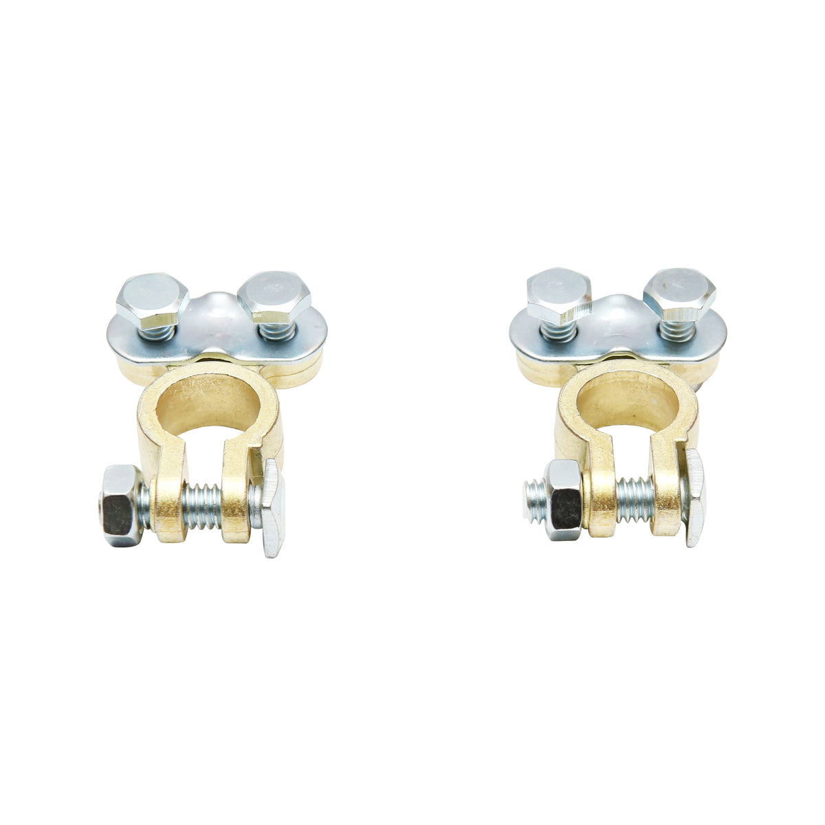 Set of bronze battery terminals with screw fastening